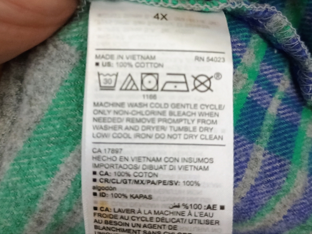 Old Navy Green and Blue Plaid Flannel Shirt Size 4X - Picture 5 of 5